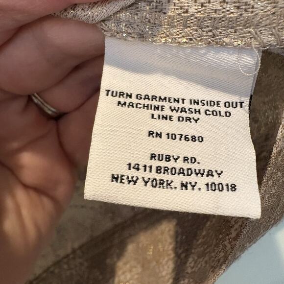 Gold Snakeskin Print Jacket Women 10 Button Classic Preppy Casual Glam Event - Picture 10 of 11